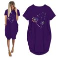 thumbnail image 2 of Vestido suelto de manga corta informal con estampado de verano para mujer con bolsillo y cuello redondo Fridja  qw3427, 2 of 5