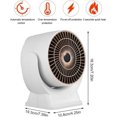 thumbnail image 2 of Mini calentador de 800 W, mini calentador de ventilador de ahorro de energía con calentamiento rápido 3S, calentador de espacio económico silencioso, calentador de espacio pequeño con termostato de of, 2 of 5