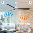 thumbnail image 4 of Matthews Fan Company AK-MWH-BK-72 Alessandra 72” Matte White Ceiling Fan with 3 Matte Black Blades, Remote Control, Indoor/Outdoor Wet Rated, 4 of 6