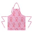 thumbnail image 2 of Pink Breast Cancer Ribbon Floral Apron-Garden Aprons for Women with Pockets-Cotton Linen Waterproof Kitchen Cooking Gardening Aprons Adjustable for Kitchen,Cooking,BBQ and Salon 32"x27", 2 of 7