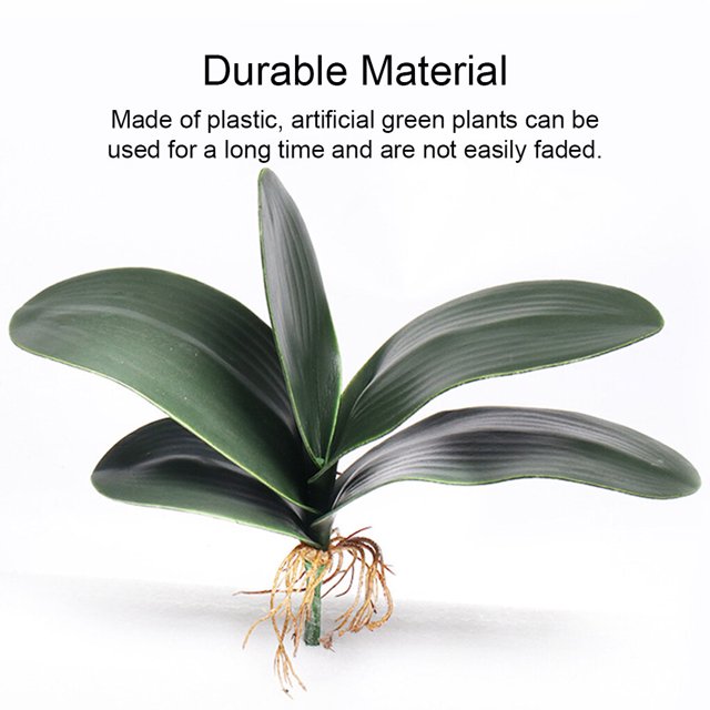 pitrice 10 Pieces Artificial Plants Leaves artificial Plastic Flowers Phalaenopsis Leaf Spring Micro Landscape For Ornaments Large Size