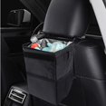 thumbnail image 3 of Bolsa de basura para automóvil Bote de basura automotriz con tapa, contenedor de basura plegable para automóvil con bolsillos de almacenamiento, impermeable y a prueba de fugas, negro TUNC Sencillez, 3 of 4