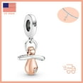 thumbnail image 3 of 925 Sterling Silver Charm for Bracelets Baby Pacifier Dangle Charm Women Bracelet Charm, 3 of 6