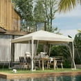 thumbnail image 2 of GVN Patio Garden Pergola, Pergola Canopy,10' x 10' Pop Up Canopy Tent with Netting, Screen House Room with Carry Bag, Beige, 2 of 10