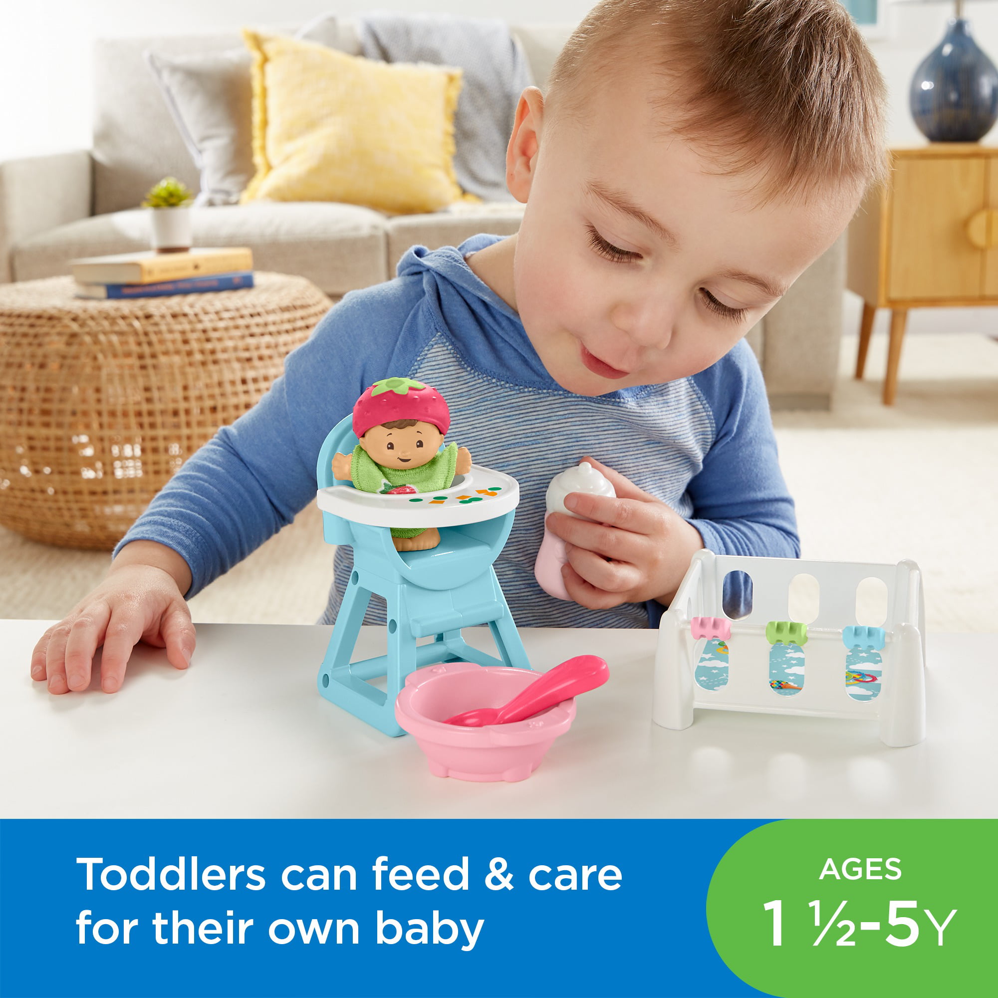 Little People Taking Care of Baby Snack & Snooze Playset for sale online 