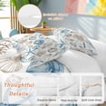 thumbnail image 2 of 3 Piece Blue Beige Coastal Duvet Cover Set California King,Microfiber Comforter/Quilt Cover with Corner Ties and 2 Pillowcases,Summer Beach Starfish Shell Nautical Soft Bedding with Zipper Closure, 2 of 8