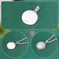 thumbnail image 4 of 925 Sterling Silver Pendant Cabochon Settings with Suede Fabric Square Silver Polishing Cloth Flat Round Platinum Tray: 13mm 17x15x2mm Hole: 5x3.5mm 2pcs, 4 of 5