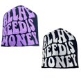 thumbnail image 3 of Yokua Slouchy Beanie Y2K Beanie Need Is Money Skull Cap Skullies Beanie Skull Hat, 3 of 9