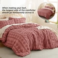 thumbnail image 2 of Juego de edredón Bedsure Tufted Boho King Size, color rosa grisáceo, 2 of 8