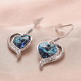 thumbnail image 4 of Yoursfs Blue Birthstone Dangle Earrings for Women Silver Ears Hook Piercing Dangling Love Heart Earrings Jewelry Gift Clearance, 4 of 6