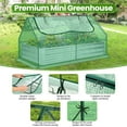 thumbnail image 7 of Homdox 6 * 3 * 3FT Greenhouse & 6 * 3 * 1FT Galvanized Raised Garden Bed, Outdoor Garden Yard Greenhouse Tent with 2 Zippered Screen Windows for Vegetable Flower Fruit, Green Greenhouse+Garden Bed, 7 of 7
