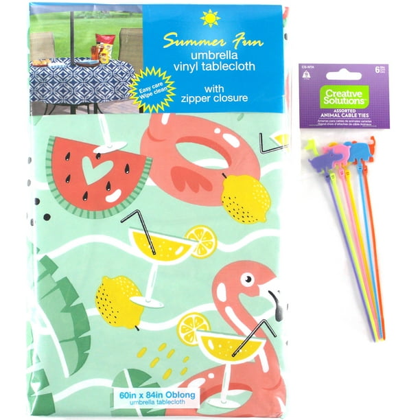 Outdoor Summer Tropical Flamingo Pool Party Fun Patio Table Umbrella