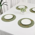thumbnail image 7 of Unique Bargains Set of 6 Round Placemats for Kitchen Dining Table Decor Green, 7 of 7