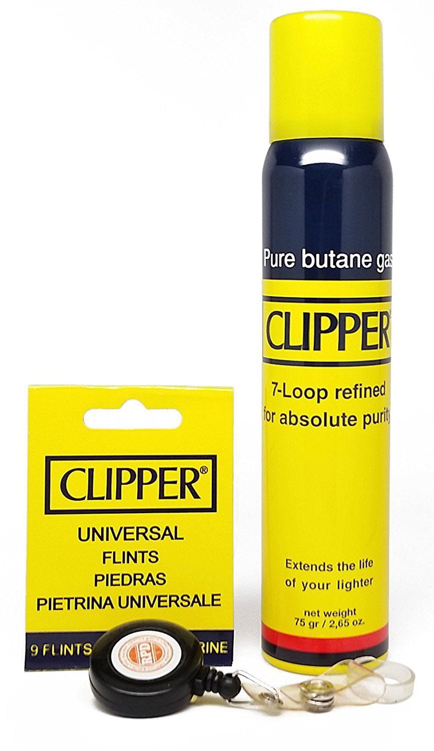Bundle - 3 Items - Clipper Butane, Clipper Flints and RPD Lighter Lasso . 