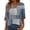 334#Blue, variant on Womens 3/4 Sleeve V Neck Button Tops Casual Loose Fit Trendy Daily Wear Dressy Work Shirts Gray 2XL
