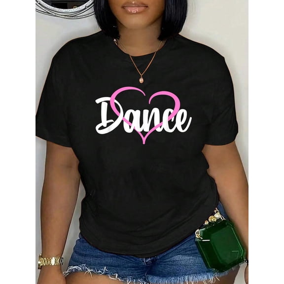 Cool Dance for Women Girls Ballroom Lyrical Hip Hop Dancing T-Shirt Small Women's Men's Graphic Tee Casual Tops