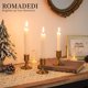 thumbnail image 2 of Candelabros cónicos, candelabro de oro grueso y pesado para centro de mesa, recepción de boda, decoración festiva de repisa navideña o decoración del hogar, juego de 4, 2 of 5