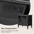 thumbnail image 5 of Farmhouse Wooden 2-Drawer End Table with USB Charging Station Storage for Living Room, Sofa, Accent Chair or Recliner Black, 5 of 8