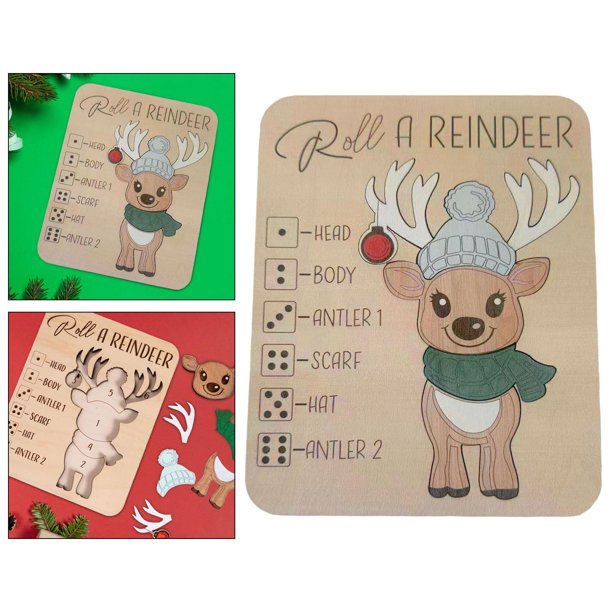 Rompecabezas de madera navideño, juguete educativo temprano, divertido para niños y niñas, recuerdo de fiesta, viaje, portátil, juego de mesa de Reno