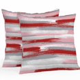 thumbnail image 2 of Throw Pillow Covers 20x20 Inch Set of 2, Red Pink Gray Stripes Waterproof Outdoor Pillow Covers, Modern Abstract Minimalist Retro Decorative Cushion Pillowcases for Couch, Sofa, Bed, Garden, Patio, 2 of 9