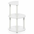 thumbnail image 7 of Furinno TURN-N-TUBE Side Table, 3-Tier Round End Table, Half Round Top Panel Night Stand, Nightstand, Bedside Table with Open Shelf, for Living Room, Bedroom, Plain White, 7 of 7