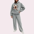 thumbnail image 2 of Valora Women Fashion Outfit Casual Hooded Tracksuit With Pockets For Daily Wear And Adventures Women s Trousers Suit Two Piece Outfit Modern Comfort Grey S, 2 of 7