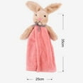 thumbnail image 4 of Sunsanly Hand Bath Towel Kitchen Towels Dish Cloth Soft Microfiber Coral Velvet Fleece Child Hand Towel - Hanging Loop - Machine Wash Ultra Absorbent Fast Drying(Cartoon Rabbit), 4 of 8
