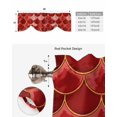 thumbnail image 5 of Tie Up Valance Curtain for Kitchen,Nautical Ocean Fish Scale Rod Pocket Short Curtains Adjustable Tie-Up Shade Valances,Modern Red Gradient Pattern Window Treatment for Bathroom Living Room Bedroom, 5 of 8