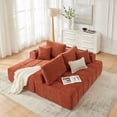 thumbnail image 4 of Leumius 108" L-Shaped Sectional Sofa,Chenille Boneless Couch, Modern 3-Seat Upholstered Cloud Couch Sectional with Deep Seat and Cup Holders for Living Room,No Assembly Required,Orange, 4 of 14
