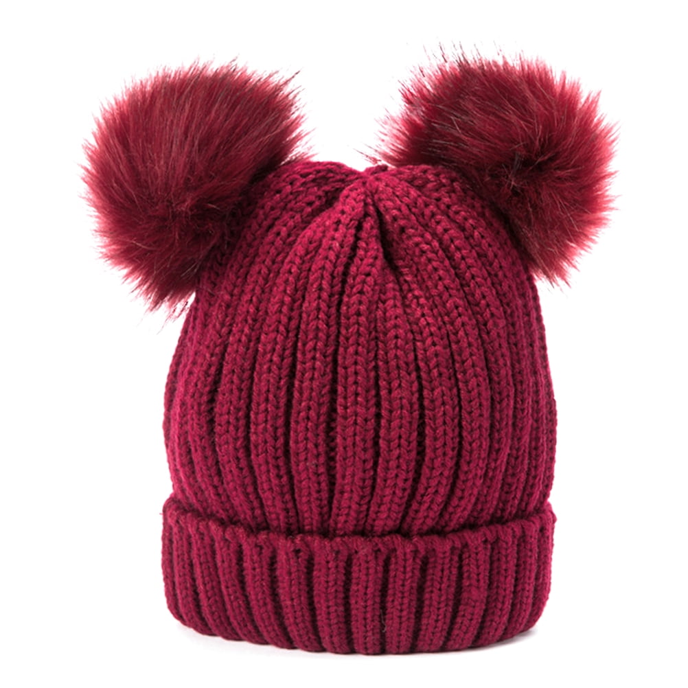 Homemaxs Homemaxs Women S Winter Chunky Knit Beanie Hat With Double Faux Fur Pom Pom Ears Red Wine Walmart Com Walmart Com Homemaxs Homemaxs Women S Winter Chunky Knit Beanie Hat With Double Faux Fur Pom Pom Ears Red Wine Walmart Com Walmart Com