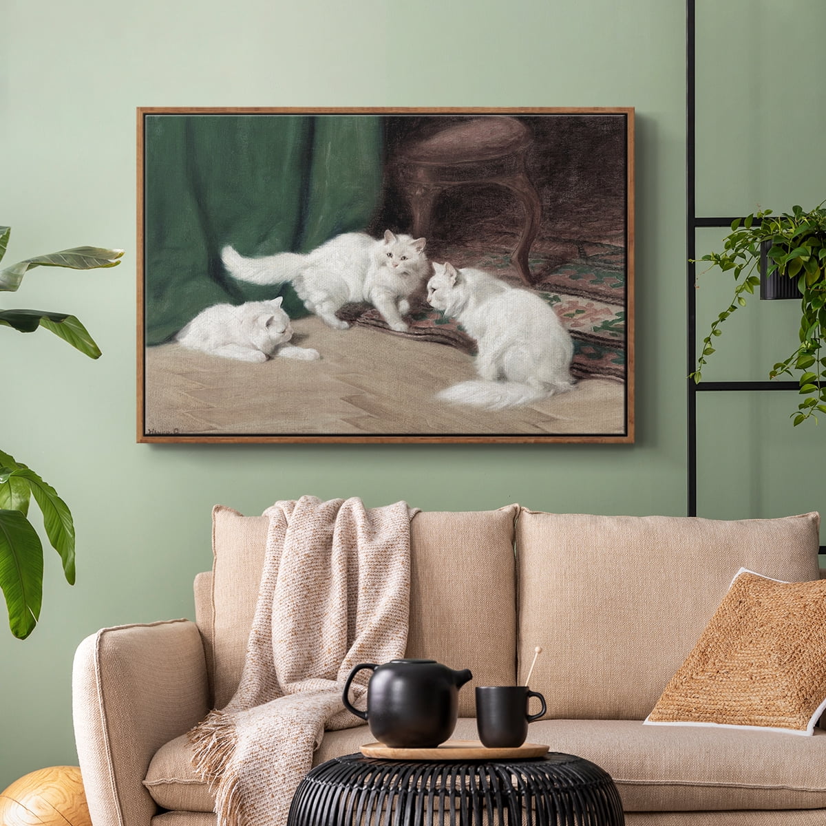 Vintage Animal Print-VI By Wexford Home Framed in Walnut Wood Gallery Wrapped Canvas 27 in. x 41 in.