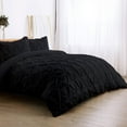 thumbnail image 2 of Pinch Pleated Duvet Cover Set - 3 Piece Set with Zipper, 100% Egyptian Cotton & Luxurious 400 Thread Count, Pintuck Comforter Cover & Pillow Covers - Black Solid, King Size., 2 of 6