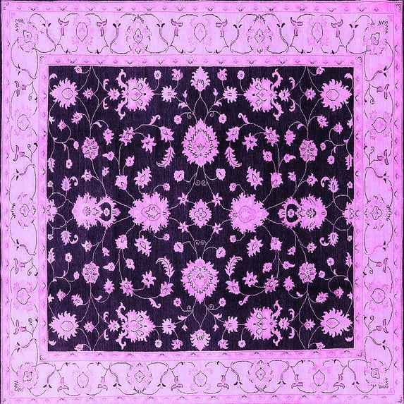 Ahgly Company Indoor Square Oriental Purple Traditional Area Rugs, 4' Square