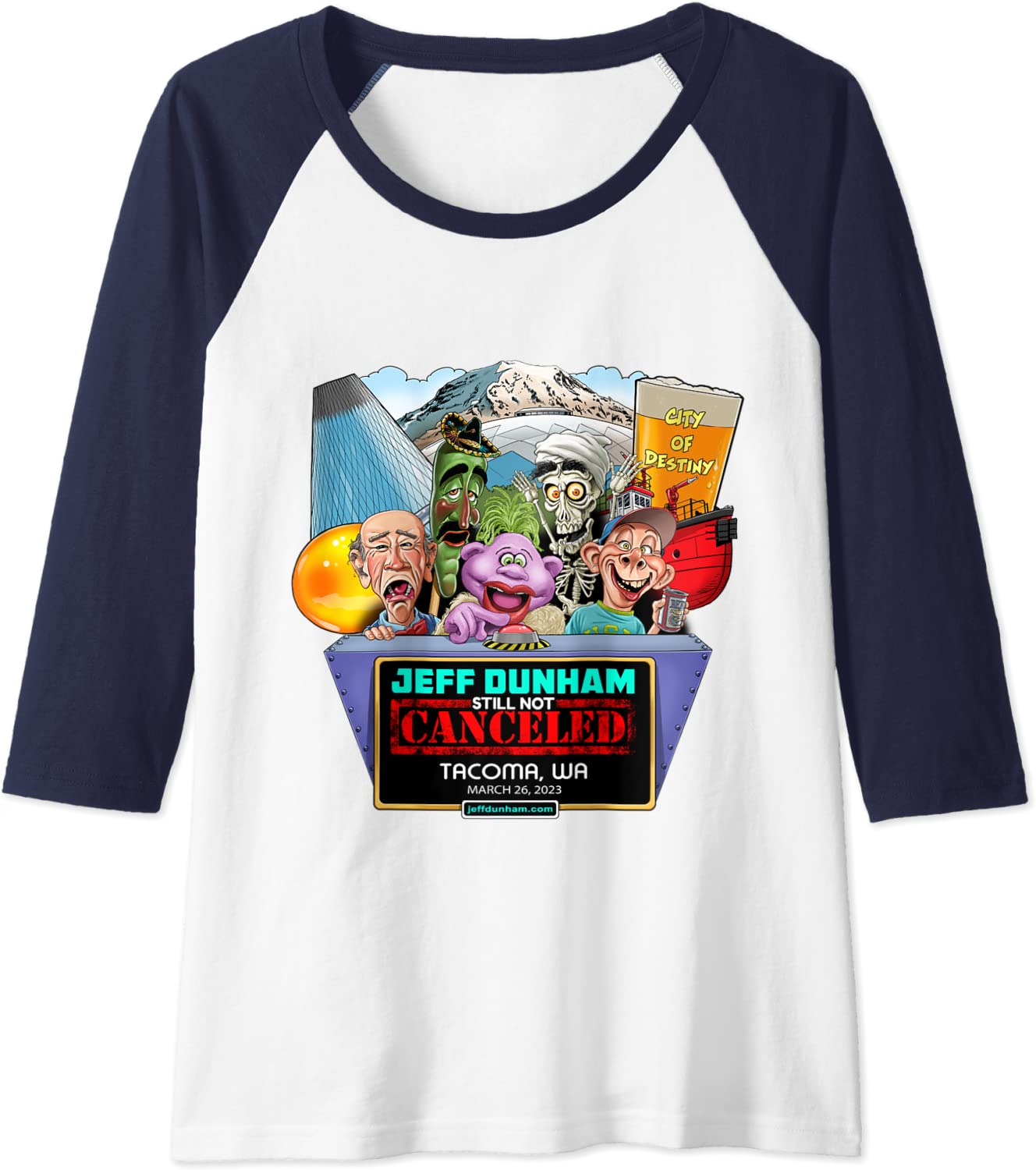 Jeff Dunham WA (2023) Raglan Baseball Tee