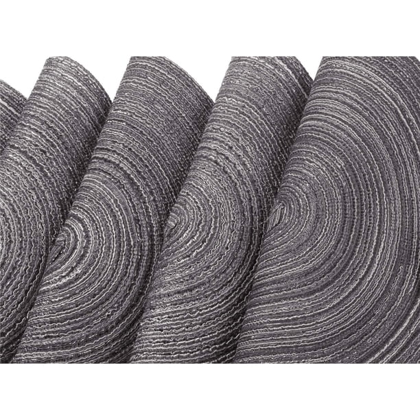 fanquare Salvamanteles Individuales de Cuero Sintético Gris para Mesa Redonda, 6 Tajada Manteles Individuales de 42.5x34 cm Lavables para la Mesa de Comedor