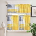 thumbnail image 6 of Abstract Graffiti Art Curtain Valances Set Retro Yellow Gary Street Art Kitchen Curtains 24&nbsp;inch Length Rod Pocket Valance and Tiers 3 Piece Set Small Bedroom Bathroom Laundry Decor, 6 of 9