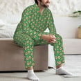 thumbnail image 7 of Fuzoiu 60s and 70s Style Print Men's Long-Sleeved Pajama,Lounge Button Down Nightwear,Mens Notch Collar Pajama Set -X-Large, 7 of 7