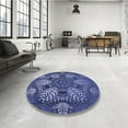 thumbnail image 4 of Ahgly Company Machine Washable Indoor Square Transitional Blue Area Rugs, 6' Square, 4 of 7