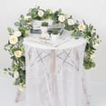 thumbnail image 7 of Zukuco 4 Pack 24Ft Artificial Eucalyptus Flower Garland with Roses, Fake Rose Flower Greenery Garland Floral Vines for Wedding Home Party Table Runner Decor (4PCS, white), 7 of 7