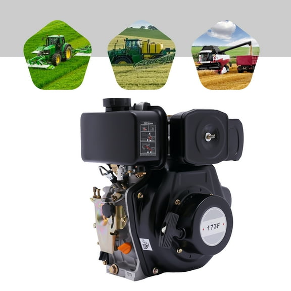 High-Power Diesel Engine, 4-Stroke, 5HP, Direct Injection, 247cc, 3600 RPM, Air Cooled,  with Pressure Reducing Valve, Ideal for Heavy Work