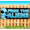 thumbnail image 1 of Free The Aliens UFO Blue 13 oz Vinyl Banner With Metal Grommets, 1 of 4