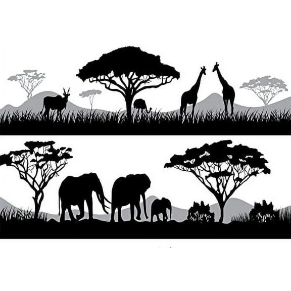 Whimsical Practicality's Jungle Aminals Scene Border Cake Side Strips