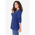 thumbnail image 3 of Roaman's Women's Plus Size Ultimate Long Sleeve V Neck Tee, 3 of 4