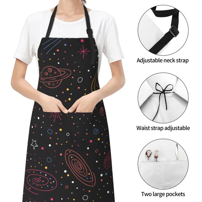 ❤︎おくちょん❤︎ XMXT 1 Pcs Waterproof Kitchen Cooking Apron, Cute Cosmic Hand
