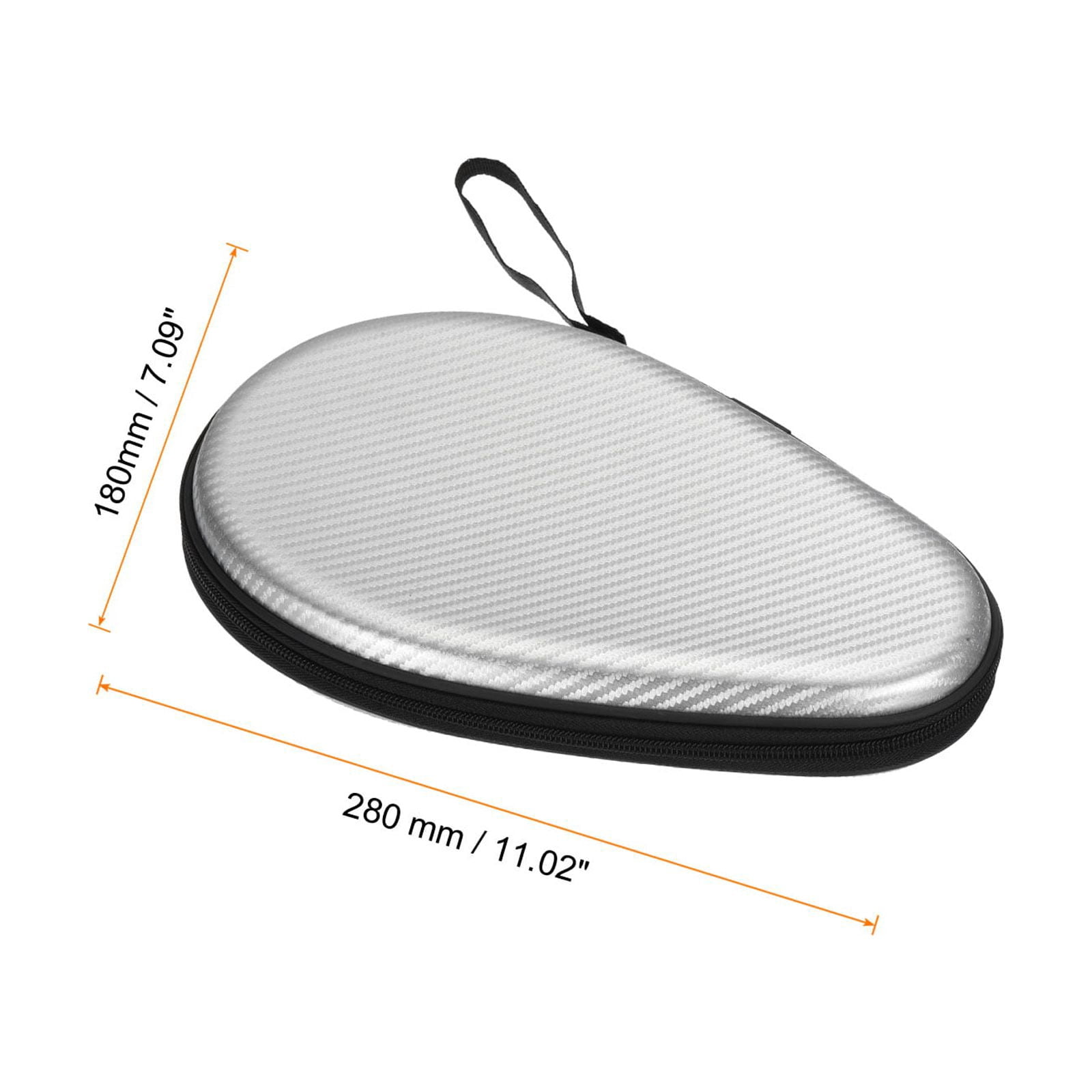 Unique Bargains Tennis Racket Case Ping-Pong Paddle Case Hard Cover Container Bag Silver