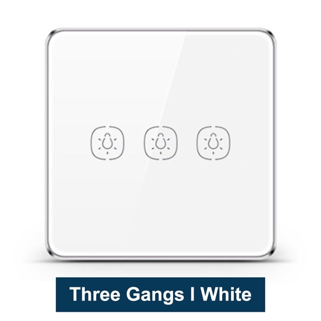 Tuya ZigBee Light Smart Switch Home Office Control táctil inalámbrico Interruptor de lámpara WiFi Panel de control inteligente, Blanco, 3 bandas Advancent EL001893-03B