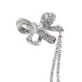thumbnail image 4 of 2x Pin de broche de cuello de de botón de cadena imitación - Plata Hugo Broche de cadena con borla, 4 of 10