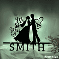 thumbnail image 2 of Craftnamesign Custom Groom Bride Metal Led Wall Light, Valentine Day Gifts, Wedding Decor, 2 of 4