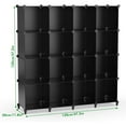 thumbnail image 2 of Closet Organizers and Storage, 16 Cube Storage Organizer, Closet Organizer Bookshelf Cubes Shelves for Clothes, Bedroom,  Bathroom, Wardrobe, Garment Racks, Black, 2 of 7