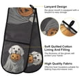 thumbnail image 2 of Yayeee Double Oven Mitt Kitchen Heat Resistant Baking 35" x7" Quilted Glove, White Halloween Dog, 2 of 6
